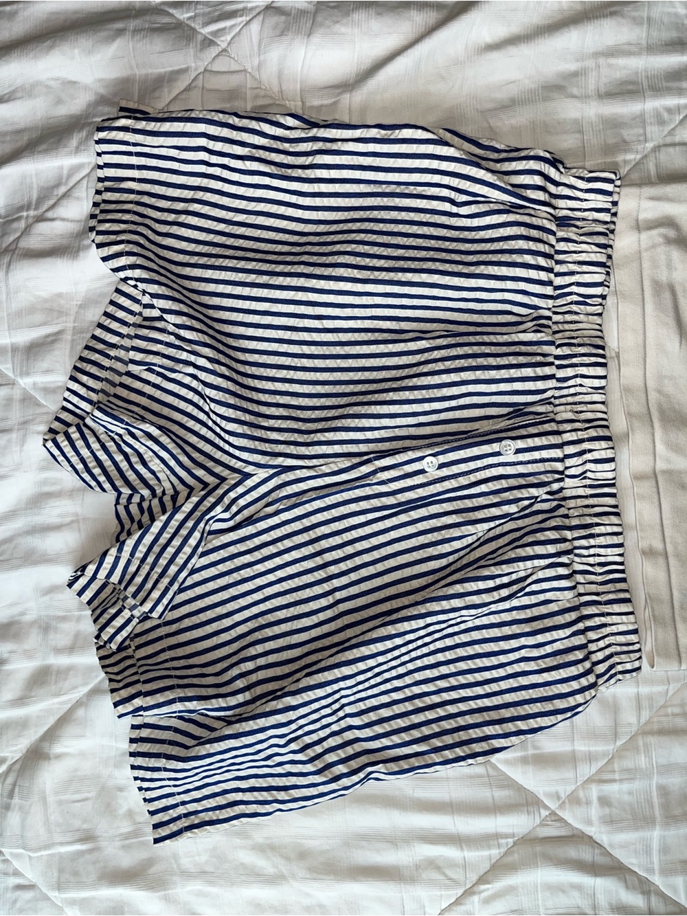 Sincerely Jules Blue & White Striped Elastic-Waist Boxer short set - Picture 3 of 9